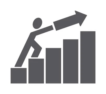 Man pushing trend up Stock Illustration