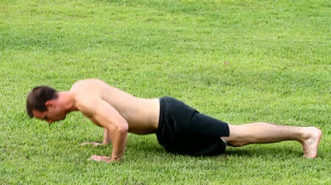 Man Pushup Exercises Video stock 25358087
