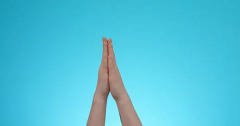 Man put his palms together while praying. Stock Footage 146765682