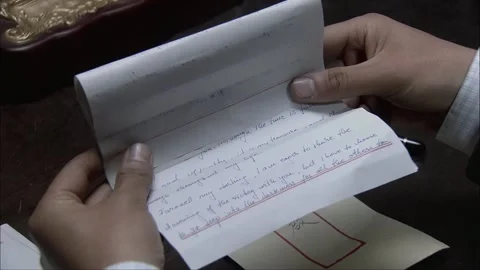 Man puts away letters Stock Footage 249512422