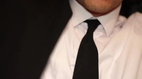 Man Puts Black Coat Stock Footage 62828106