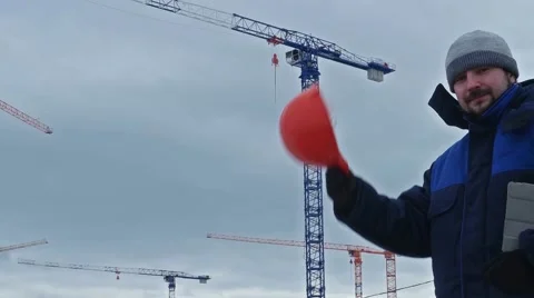 Man puts kaska Stock Footage 61522245