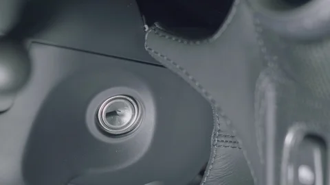 Man puts red key in ignition Stock Footage 96520822