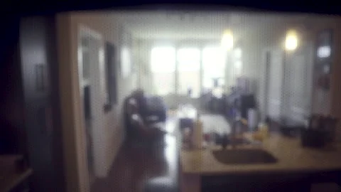 Man puts white mug into microwave and shuts the door Stock Footage 133290417