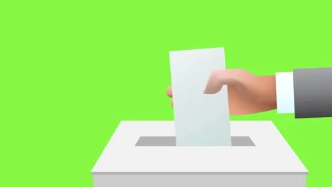 Man putting ballot in a box during elections. Animated illustration of  vot.. Stock Footage 266394329