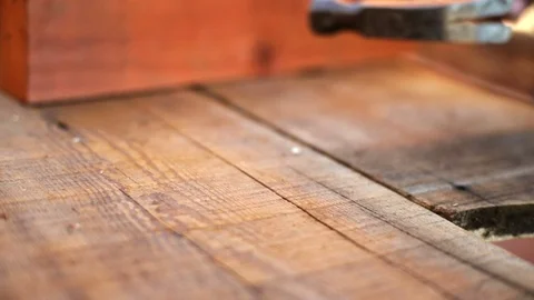 Man putting down hammer 스톡 동영상 88404824