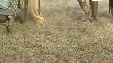 A man putting on floor the first stone of a castle. Stock Footage 63394031