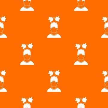 Man with puzzles over head pattern seamless Illustrazione stock