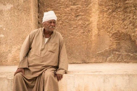 Man, Pyramid, Egypt Foto stock