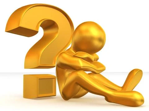 Man with question. 3d Man with question. 3d Copyright: xZoonar.com/Maksymx... Foto stock