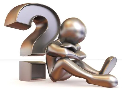 Man with question. 3d Man with question. 3d Copyright: xZoonar.com/Maksymx... Stock Photos