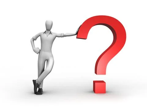 Man with question Stock Illustration