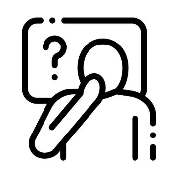 Man Question Mark Frame Icon Outline Illustration Stock Illustration