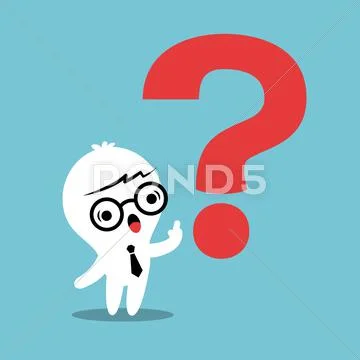 Man with question mark Stock Illustration