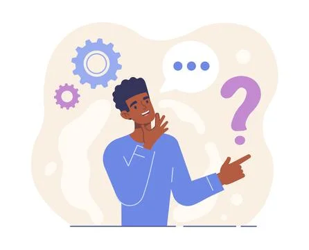 Man with question mark. Stock Illustration