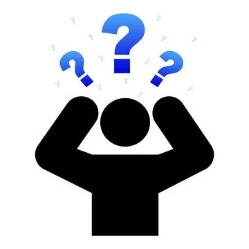Man with a question mark over his head icon. Vector illustration Stock Illustration