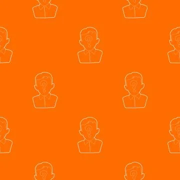 Man question pattern vector orange Illustrazione stock