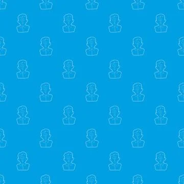 Man question pattern vector seamless blue Illustrazione stock