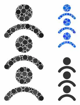 Man queue Composition Icon of Circles Stock Illustration