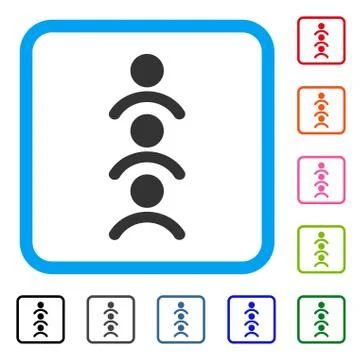 Man Queue Framed Icon Stock Illustration