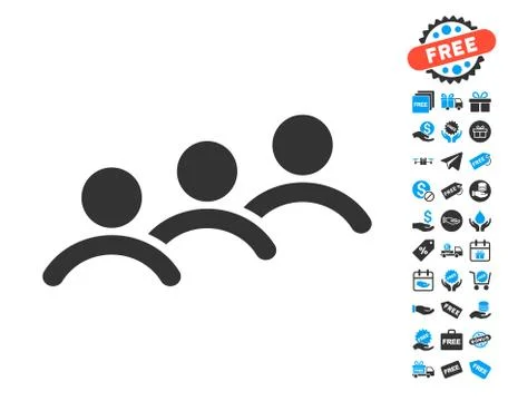 Man Queue Icon with Free Bonus Stock Illustration