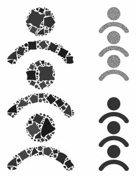 Man queue Mosaic Icon of Humpy Pieces Ilustração Stock