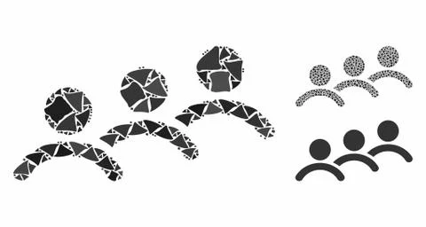 Man queue Mosaic Icon of Irregular Elements Ilustração Stock