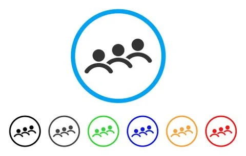 Man Queue Rounded Icon Stock Illustration