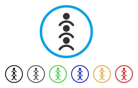 Man Queue Rounded Icon Stock Illustration