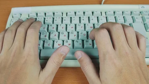 The man quickly typing on a computer keyboard Stock Footage 70171453