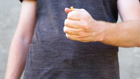 Man quits Smoking Stock Footage 94831358