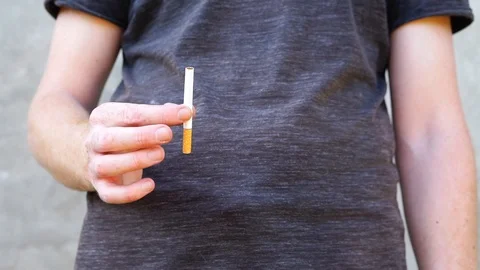 Man quits Smoking Stock Footage 94831360