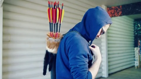 The man with a quiver Stock Footage 81703767