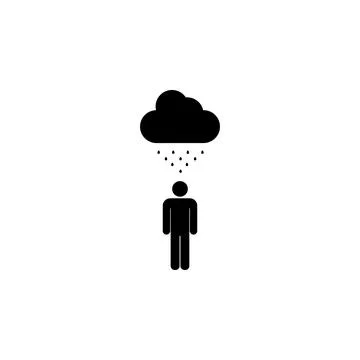 Man in the rain icon. Element of weather elements illustration. Premium quality Stock Illustration
