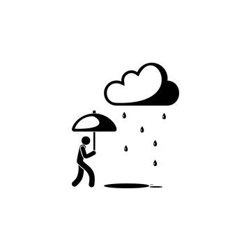 Man in the rain with umbrella icon. Element of weather elements illustration イラスト素材