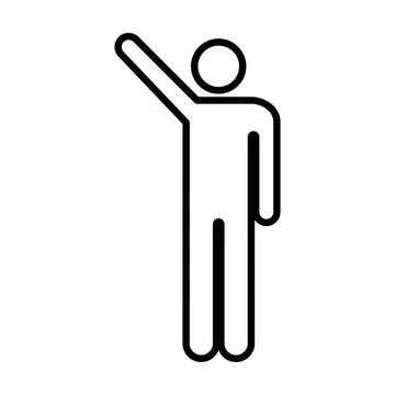 Man raised arms icon vector male person with open hands symbol Stock Illustration