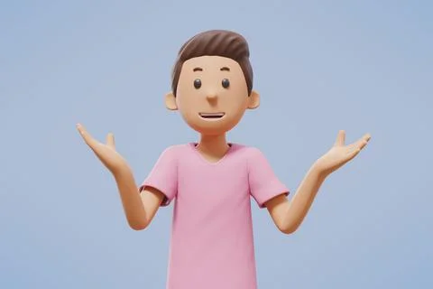 A man raised both hands while smiling Stock Illustration