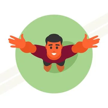 Man-with-raised-hands Stock Illustration