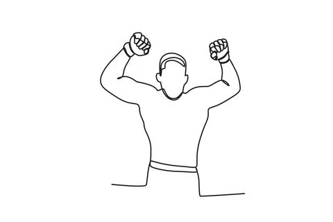 A man raised his hands Stock Illustration