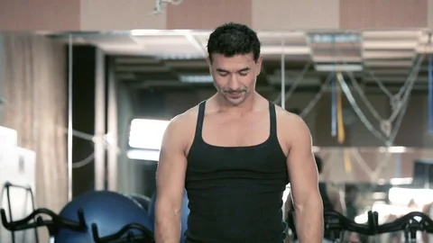 The man raises the bar. Stock Footage 80438071