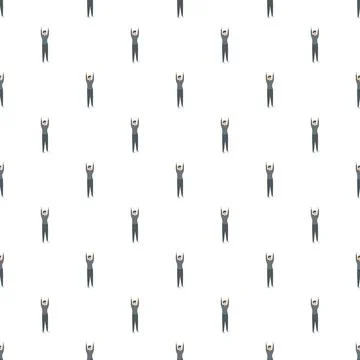 Man raising arms pattern on white background Stockillustratie