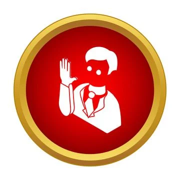 Man raising hand expressing stop or greeting gesture Stock Illustration