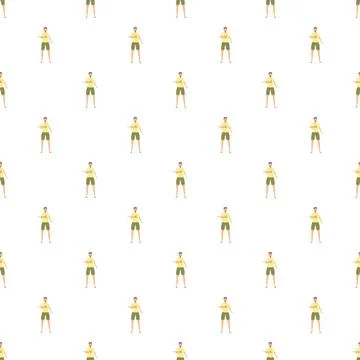 Man with rake pattern seamless background illustration Stock Illustration