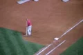 Man Raking Baseball Infield Footage