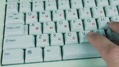 Man randomly clicks on the computer keyboard keys Stock Footage 70170819