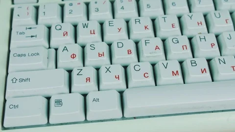 Man randomly clicks on the computer keyboard keys Stock Footage 70171522