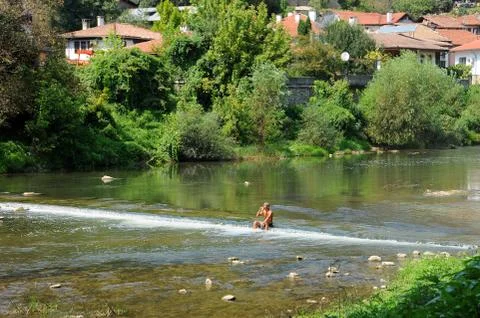 Man on the Rapids Stock Photos