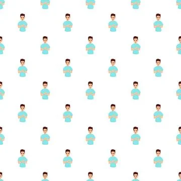 Man with rash on arms seamless pattern Stock Illustration