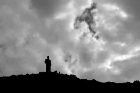 Man Reaches Summit Time Lapse Video stock 527434