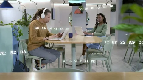 Man reaching into bag, picking up smartphone checking work, woman typing, tech Stock Footage 332504504